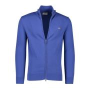 Blauwe Heren Vest met Rits Gant , Blue , Heren