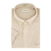 Casual korte mouw beige overhemd Gant , Beige , Heren