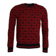 Xoxo Print Crew Neck Sweater Dolce & Gabbana , Multicolor , Heren