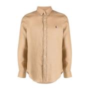 Vintage Khaki Overhemd Ralph Lauren , Beige , Heren