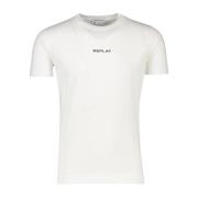 Sportief Wit Katoenen T-shirt Replay , White , Heren