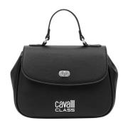 Metallic Polyurethaan Handtas voor Vrouwen Cavalli Class , Black , Dam...