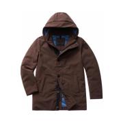 Militair-geïnspireerde Lange Parka met Afneembare Capuchon Blauer , Br...