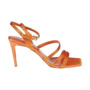 Oranje Satijnen Sandalen Ncub , Orange , Dames