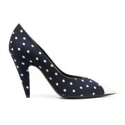 Polka Dot-Print Pumps Saint Laurent , Blue , Dames