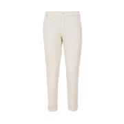 Witte Chino Katoenen Broek Gemaakt in Italië Fay , Beige , Dames