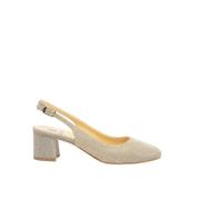 Glitter Slingback in Zilver en Goud L'arianna , Yellow , Dames