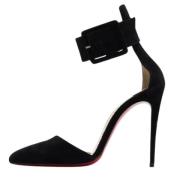 Pre-owned Suede heels Christian Louboutin Pre-owned , Black , Dames