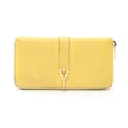 Pre-owned Leather wallets Yves Saint Laurent Vintage , Yellow , Dames