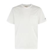 Linnen T-shirt met voorzak MC2 Saint Barth , White , Heren