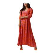 Elegante Maxi Jurk Paars Oranje Ydence , Multicolor , Dames