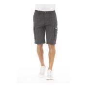 Logo Katoenen Shorts Lente/Zomer Mannen Baldinini , Gray , Heren