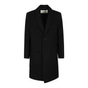 Single-Breasted Coats Ami Paris , Black , Heren
