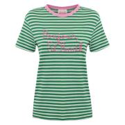 Gestreept Dames T-shirt Groen MC2 Saint Barth , Green , Dames