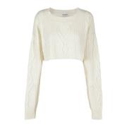 Stijlvolle Crop Broeken voor Vrouwen Dondup , White , Dames