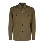 Coolmax Seersucker Shirt Jacket Harris Wharf London , Green , Heren