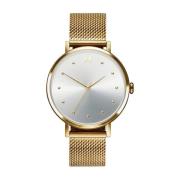 Elegante Dames Quartz Horloge, Wit/Goud Mvmt , Yellow , Dames