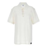 Wit Mesh Design Polo Shirt Courrèges , White , Heren