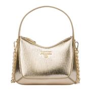 Platino Mini Tas met Kettingband Pollini , Gray , Dames