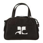 Handtas met verstelbare schouderband en logo Courrèges , Brown , Dames