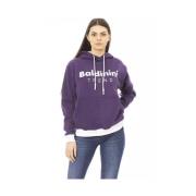 Paarse Katoenen Trui met Capuchon Baldinini , Purple , Dames