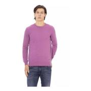 Paarse Wol Crewneck Sweater met Monogram Detail Baldinini , Purple , H...