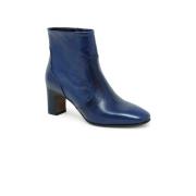 Blauwe Leren Enkellaarzen Ss24 Mara Bini , Blue , Dames