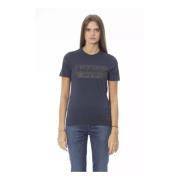 Blauw Crew Neck T-shirt met Print Baldinini , Blue , Dames