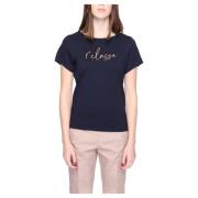 Gouden Print Ronde Hals T-shirt Alviero Martini 1a Classe , Blue , Dam...