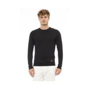 Zwarte Modal Crew Neck Sweater Baldinini , Black , Heren