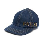 Denim Baseball Cap met Logo Borduurwerk Patou , Blue , Dames
