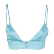 Elegant Raso Top Blumarine , Blue , Dames