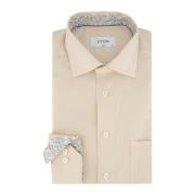 Beige Classic Fit Business Overhemd Eton , Beige , Heren