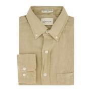 Casual Beige Overhemd met Lange Mouwen Gant , Beige , Heren