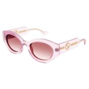 Stijlvolle Zonnebril voor Trendy Personen Gucci , Pink , Unisex