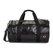 Barrel Bag Zwart & Goud Fred Perry , Black , Dames