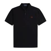 Originele Effen Polo Zwart & Bruin Fred Perry , Black , Heren