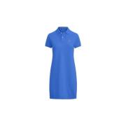 Blauwe Polo Jurk met Oranje Pony Logo Ralph Lauren , Blue , Dames