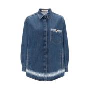 Denim Shirt met VGold Detail Valentino , Blue , Dames