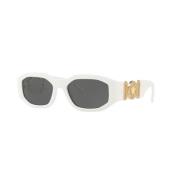 Aviator zonnebril in wit en grijs Versace , White , Heren