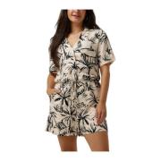 Zandkleurige Playsuit voor Vrouwen Object , Multicolor , Dames