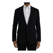 Slim Fit Wol Blazer Dolce & Gabbana , Black , Heren