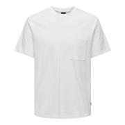 Honeycomb Pocket T-shirt Cloud Dancer Only & Sons , White , Heren