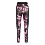 Leggings met een patroon Versace Jeans Couture , Black , Dames