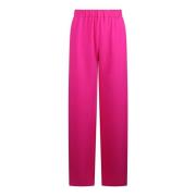 Zijden Jersey Wijde Pijp Broek Valentino Garavani , Pink , Dames