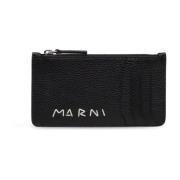 Leren kaarthouder Marni , Black , Heren