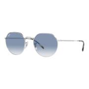 Jack Sunglasses Silver/Blue Grey Shaded Ray-Ban , Gray , Unisex