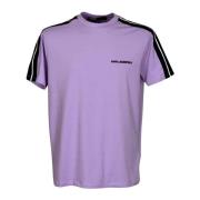 Paarse Katoenen T-Shirt Regular Fit Karl Lagerfeld , Purple , Heren