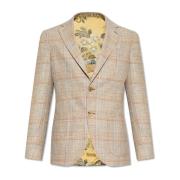 Geruit Patroon Blazer Etro , Beige , Heren