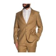 Bruine Linnen Blazer Jas Gianni Lupo , Brown , Heren